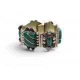 Vintage Art Deco Sterling  Panel Link Bracelet
