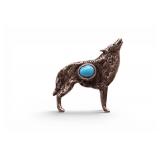 Vintage Signed 925 Howling Wolf Tie Tack