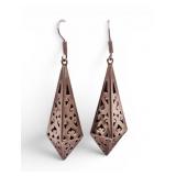 Vtg Mexican 925 Filagree Style Pyramid Earrings
