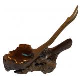 Natural Wood Sculpture With Inlay