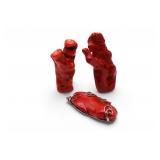 3pc Genuine  large Red Coral Pieces