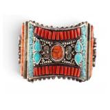 Vintage Tibetan/Nepalese Hinged Cuff Bracelet