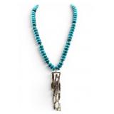Sterling Cast Cholla & Turquoise Necklace