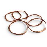 5 Hammered Copper Bangle Bracelets