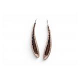 Sterling 3' Curved Hammered Hollow Drop Earrings