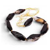 RARE High Polish Large Black Silk Agate Bead