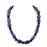 Blue Gemstone & Onyx Necklace