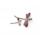 2 Karen Hill Tribe Fine Silver Dragonfly Pendants