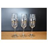 Set of 3 2000 Millenium Champagne Flues