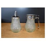 Pair of Diamond Point Sugar & Syrup Dispensers