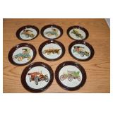 Set of 8 Metal Ant. Autos Coasters