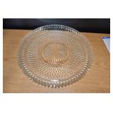 Ind Glass Diamond POint Clear Hostess Plate