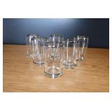 Set of 6 Silver Rimmed French Taster Glasses