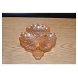Vtg Jeannette Carnival 3 Leaf Clover Candy Dish