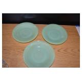 Set of 3 Jadeite Saucers