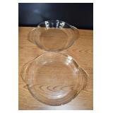 Pair of Libbey Ribbed Glass Pie Dishes