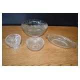 Vtg Clear Cut Glass Bowls