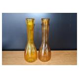 Pair of Amber Glass Vases