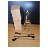 Hard Rock Cafe Atlanta Huricane Glass & Stir Stics