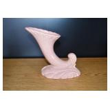 Vtg Pink Ceramic Cornicopia Vase/Planter
