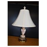 Antique Pink & White Porcelain Lamp