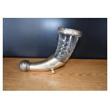 Awesome Vtg Cut Glass & Silver Cornicopia