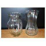 Pair of Clear Vases Hoosier Glass