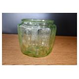 Vtg Uranium Glass Princess Cookie Jar