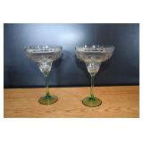 Pair of Crystal Margarita Sombrero Glasses