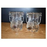 Pair of Crystal Snowman Candle Holders