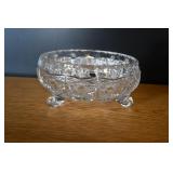 Vtg Bohemian Czech Crystal Footed Bowl