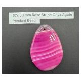 Rose Stripe Onyx Agate Pendant