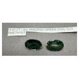 8.43 CTW Green Oval Amethyst Pair