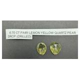 Lemon Yellow Quartz Pair