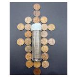 Wheat Pennies in Roll Tube