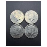 Four Kennedy Half Dollars