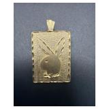 Rectangular 14k Gold Pendant