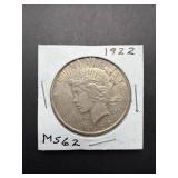 1922 Peace Silver Dollar Coin