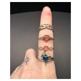 Four Sterling Silver Rings