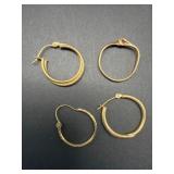 14k Gold Hoop Earrings Set