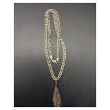 Sterling Silver Feather Pendant Necklace