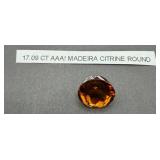 17.09 Ct Madeira Citrine Gemstone