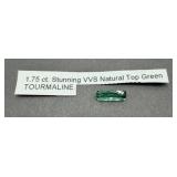 1.75 Ct Green VVS Tourmaline Gemstone