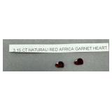 3.15 Ct Natural Red Garnet Hearts