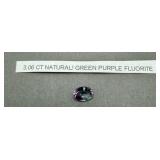 3.06 Ct Natural Green Purple Fluorite