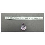 6.97 Ct Pink Amethyst Briolette