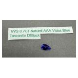 VVS 0.7CT Violet Blue Tanzanite