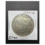 1922-D Peace Silver Dollar EF40