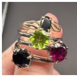 Sterling Silver Gemstone Rings
