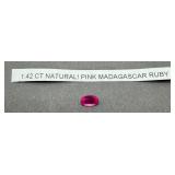 1.42 CT Pink Madagascar Ruby